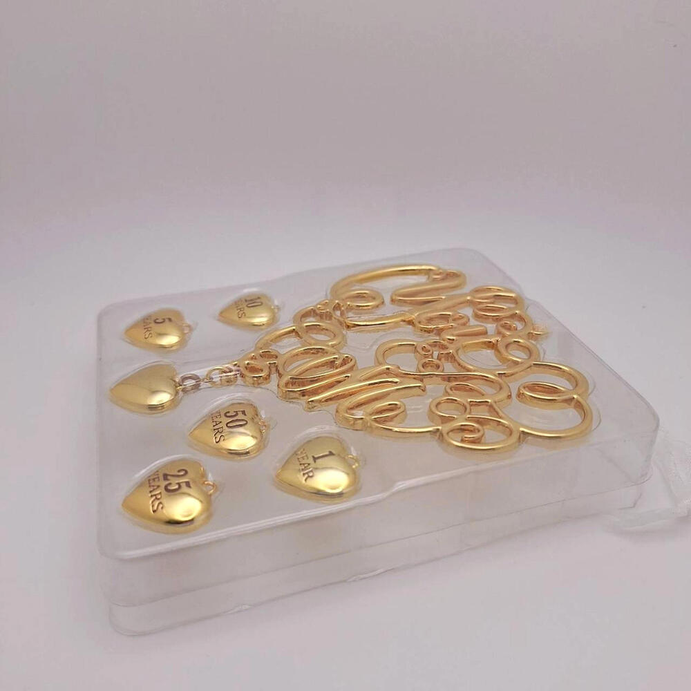 Hallmark Keepsake Our Anniversary You & Me Ornament 2019 Metal 7pc Charms Xmas - Picture 2 of 9